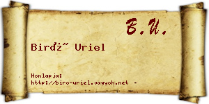 Biró Uriel névjegykártya